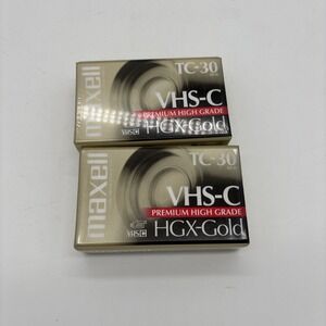 Maxell Camcorder Video Cassette TC-30 VHS-C HGX-Gold Premium High Grade Lot Of 2